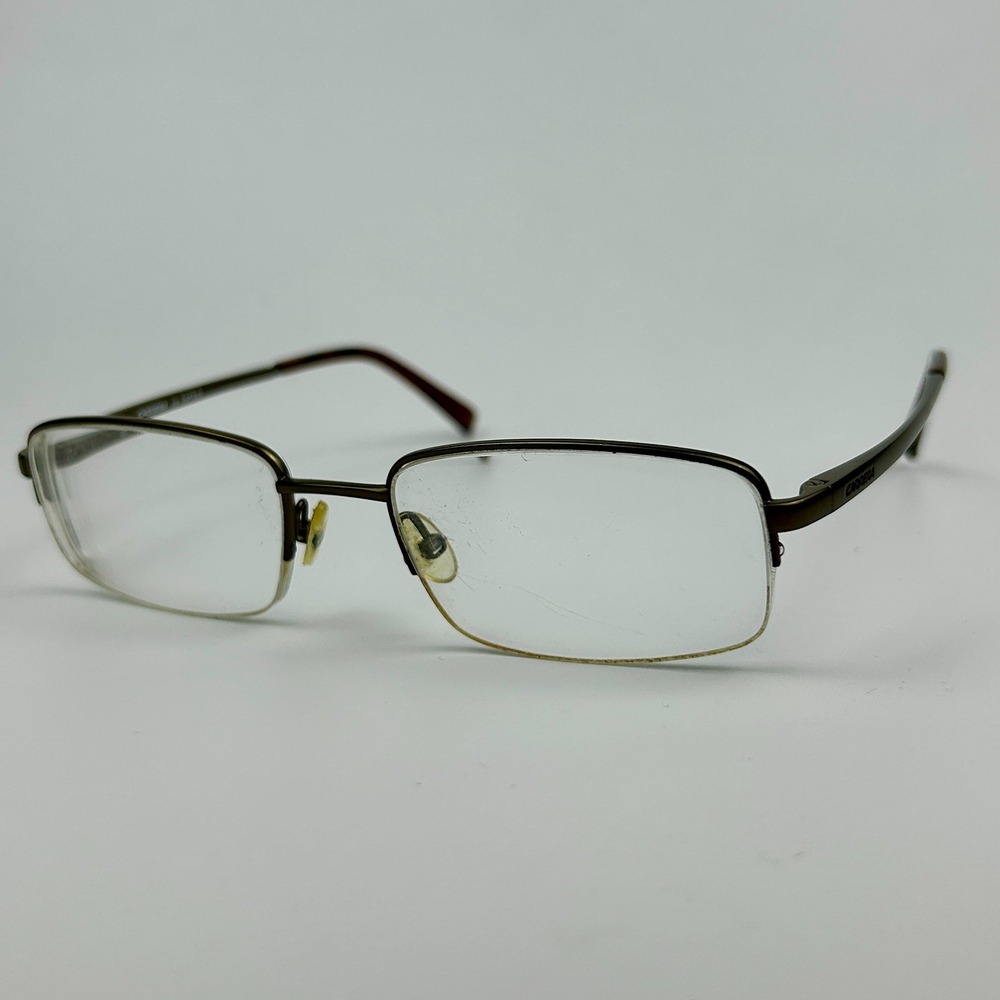 Carrera by Safilo Mens Eyeglasses Frame Brown Titanium Half Rim 53-19-145 mm